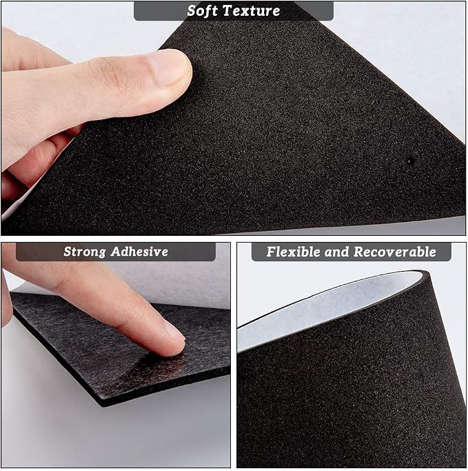 BENECREAT 10PCS 3mm Thick Self-Adhesive Foam Sheet 8.3x11.8" Insulation Foam - Image 2