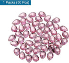 MECCANIXITY 50PCS Flat Back Acrylic Teardrop Gems 13x18mm Artificial Rhinestones - Image 3