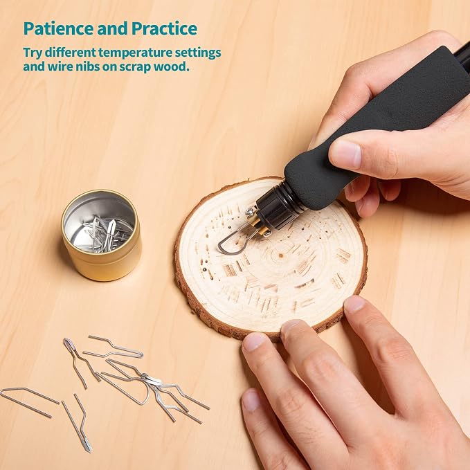 YIHUA 939D-II Pyrography Pen Wood Burning Kit Station 2-in-1 Solid-Point - Image 7
