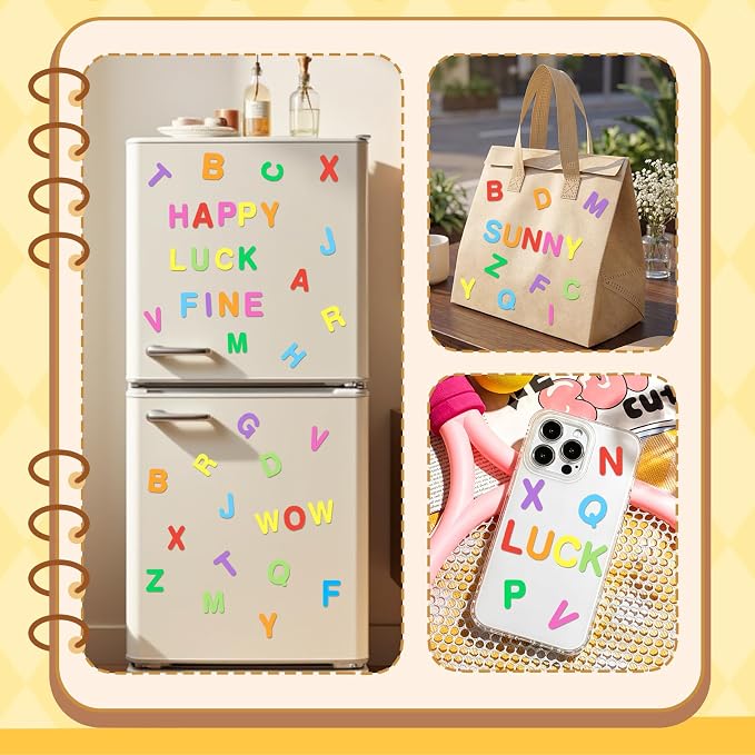 1312Pcs Foam Letter Stickers for Crafts 8Colors Self Adhesive Foam Stickers EVA - Image 8