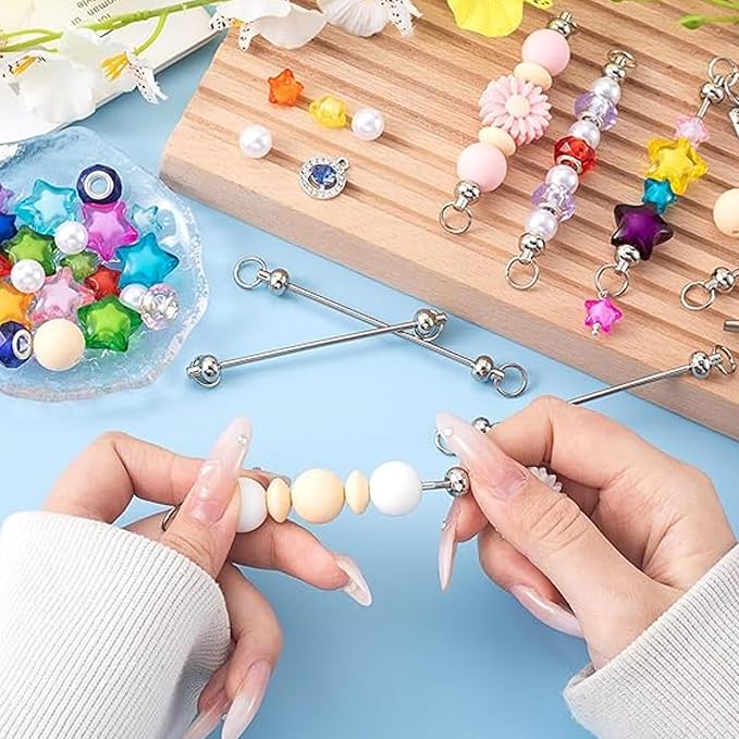 20 pcs Beadable Keychain Bar, DIY Blank Keychain Bar Detachable Key Chain - Image 3