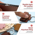 30 Pcs Leather Key Fob Kit, 6 Colors Leather Keychain Blanks, Rectangular PU - Image 3