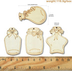 LiQunSweet 40 pcs 4 Styles Wishing Bottle Undyed Wood Cutout Charms Star - Image 2