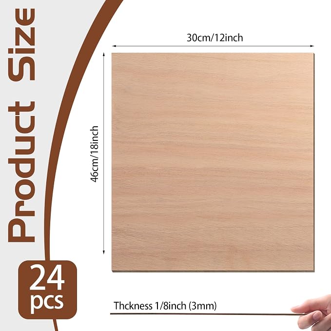 24 Pcs Mahogany Plywood Sheets, School DIY Projects, CNC Cutting, and Wood - Image 2