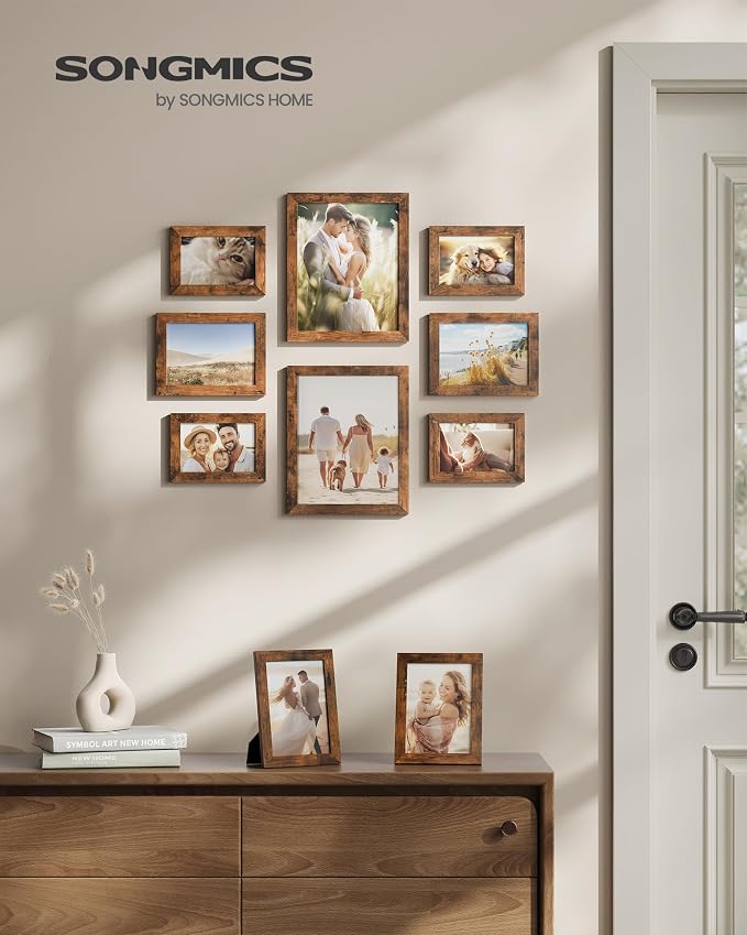 SONGMICS Picture Frames, Collage Picture Frames Set of 10, Two 8x10, Four 5x7 - Image 2