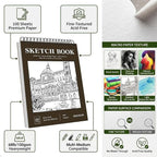 Soucolor Sketchbook 8.5x11, 100 Sheets Thick Acid-Free Drawing Paper | - Image 4