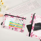 Pink Bows Cherry Pencil Pouch for 3 Ring Binder, 2 Pack Waterproof Pencil Bags - Image 5