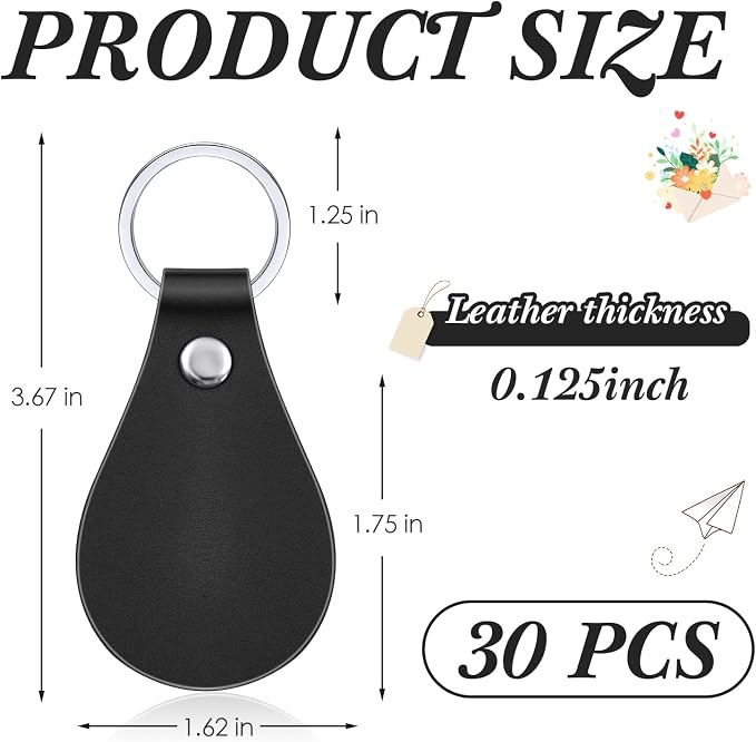 Taiyin 30 Pcs Leather Key Fob Kit - Image 2