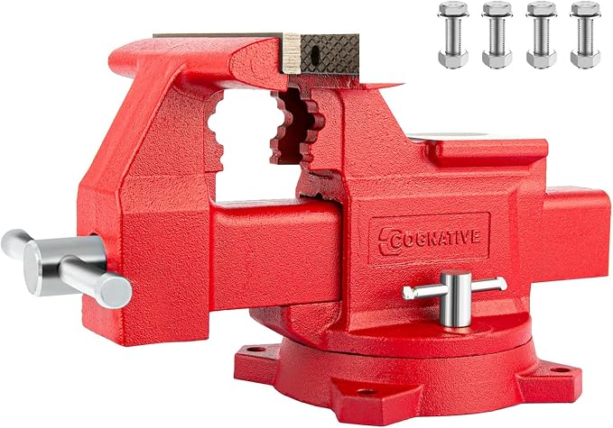 6.5" Heavy-Duty Bench Vise Ductile Iron Bench Vise 360° Swivel Bench Vice by COGNATIVE