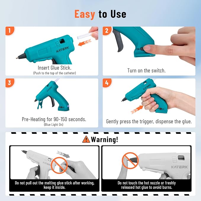 Katerk 3.7V Cordless Hot Glue Gun Kit - Image 8