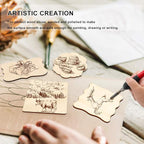 Unfinished Wood Ornaments, PETUOL DIY 32pcs 4x3in Creative Irregular Blank Wood - Image 5