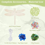 WEBEEDY Make 2 Dragonfly Glass Mosaic Kit DIY Craft Glass Kit - Image 2