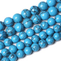 46PCS 8mm Natural Stone Beads Blue Turquoise Round Loose Gemstone Beads by NaturalStoneBeads