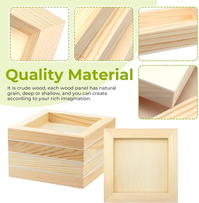 FSWCCK 5 Pack 5 x 5 inch Wood Panel Boards, Unfinished Wood Canvas Panels - Image 3