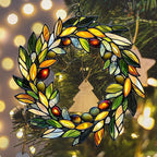 Mistletoe Wreath Acrylic Suncatcher Stained Glass Effect Window Car Hanging - Image 6