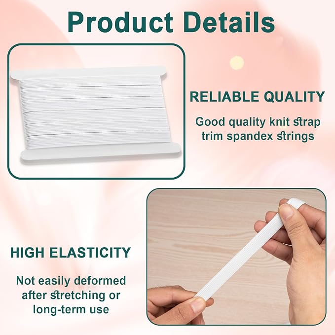 Airisoer 1/2 Inch Elastic Band for Sewing, 12 Yard High Elasticity Sewing - Image 3