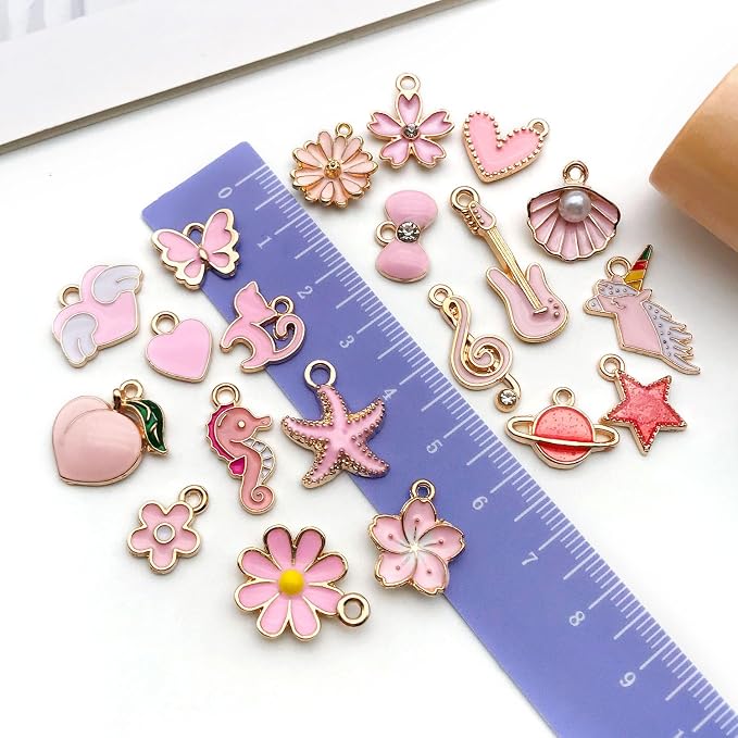 WOCRAFT 40pcs 20 pairs Assorted Enamel Bracelet Charms - Image 4