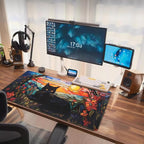 Mechanical Cattle Black Cat Desk Mat Vintage Sunset XXL Large Mouse Pad Laptop - Image 7