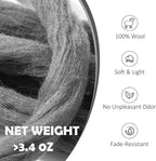 Needle Felting Wool Grayish Blue, 3.4oz Wool Roving, Wool Roving - Image 2