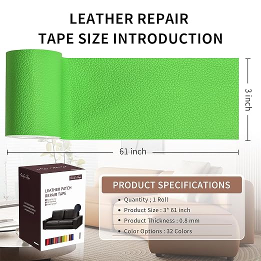 Leather Repair Patch Tape, Car Seat, Vinyl Leather Repair Kit - Image 2