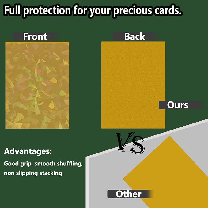 100 Count Yellow Card Sleeves for Trading Cards, Perfect Fit Shiny MTG Card - Image 3
