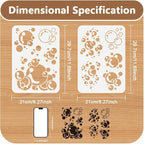 2Pcs Bubbles Stencils for Painting, 11.69"x8.27" Reusable Plastic Blowing - Image 2