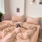 Nanko Peach Coral King Size Comforter Set, Soft Microfiber Down Alternative by NANKO