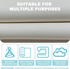 White Faux Leather Fabric 20"×55" Lychee Grain Upholstery Vinyl - Image 3