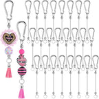 Dunzoom 12 Pieces Beadable Keychain Bars Bulk Key Chain Making Kit DIY Blank by Dunzoom
