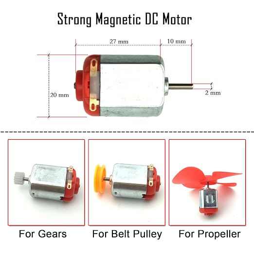 18 Set DC Motors Kit, Mini Electric Hobby Motor 3V -12V 25000 RPM Strong - Image 5