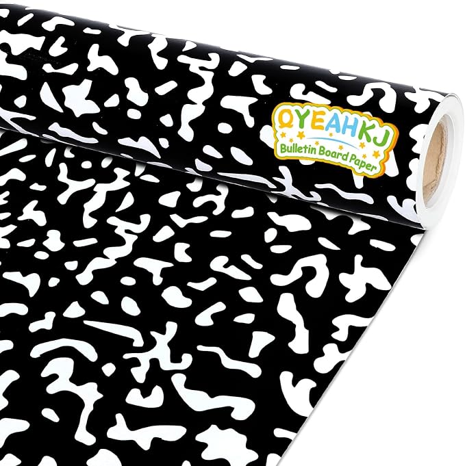 Qyeahkj Composition Bulletin Board Paper Roll Black Dot Bulletin Board by Qyeahkj