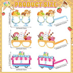 Pajean 32 Pcs Ice Cream Party Decorations Eyeglasses Ice Cream Themed Paper - Image 2