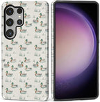for Samsung Galaxy S25 Ultra Case, Cute Duck Pattern Glossy 2 in 1 Shockproof by Teonvpu