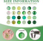 XSEINO About 1200PCS 6mm Glass Beads Bracelet Making Kit, 24 Assorted Green - Image 2
