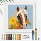 Doodlream Brown Horse DIY Punch Needle Embroidery Kit by Doodlream