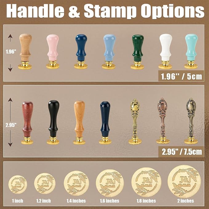 KAINSY Custom Wax Seal Stamp, Personalized Name Logo Sealing Stamp, Brass Wax - Image 2