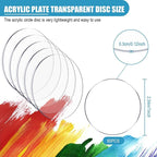 60 Pieces Transparent Acrylic Circle Discs Thick Round Acrylic Sheets Blanks - Image 2