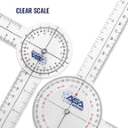 ASA TECHMED 6 Pcs 360° 12, 8 and 6 Inch Medical Spinal Goniometer Angle - Image 3