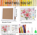 VIGEGU Lily Cross Stitch Kits for Beginner, Flowers Stamped Cross Stitch Kits - Image 3