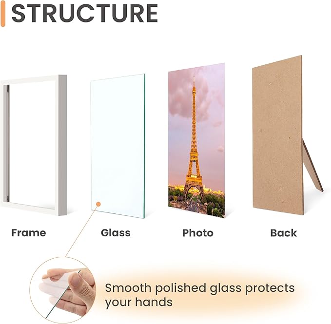 upsimples 4x6 Picture Frame Set of 3, Made of High Definition Glass - Image 3