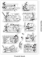 GLOBLELAND Vintage Floral Calendar Clear Stamps Floral Postage Silicone Stamps - Image 6