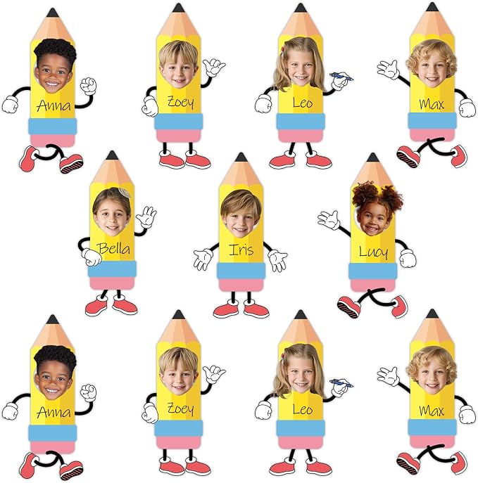 60Pcs Pencil Photo Paper Cutouts Pencils Bulletin Board Decor Pencil DIY Photo by Lonfliness