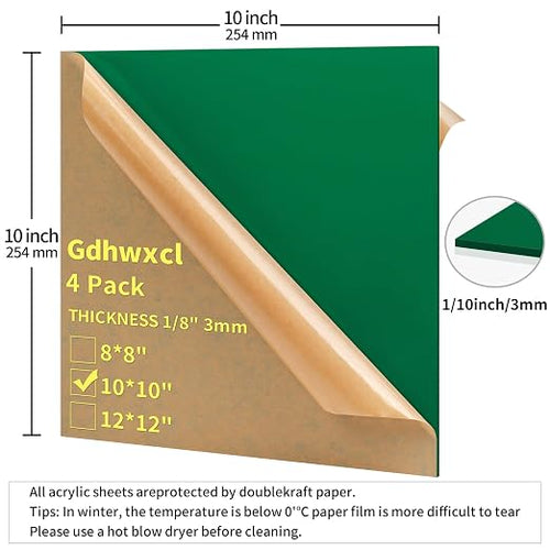 1/8 Thick 10 x 10 inch Acrylic Sheets - Image 2