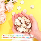 200 Pieces Unfinished Blank Wood Circle Pendants Round Disc Circle Wood Pieces - Image 4