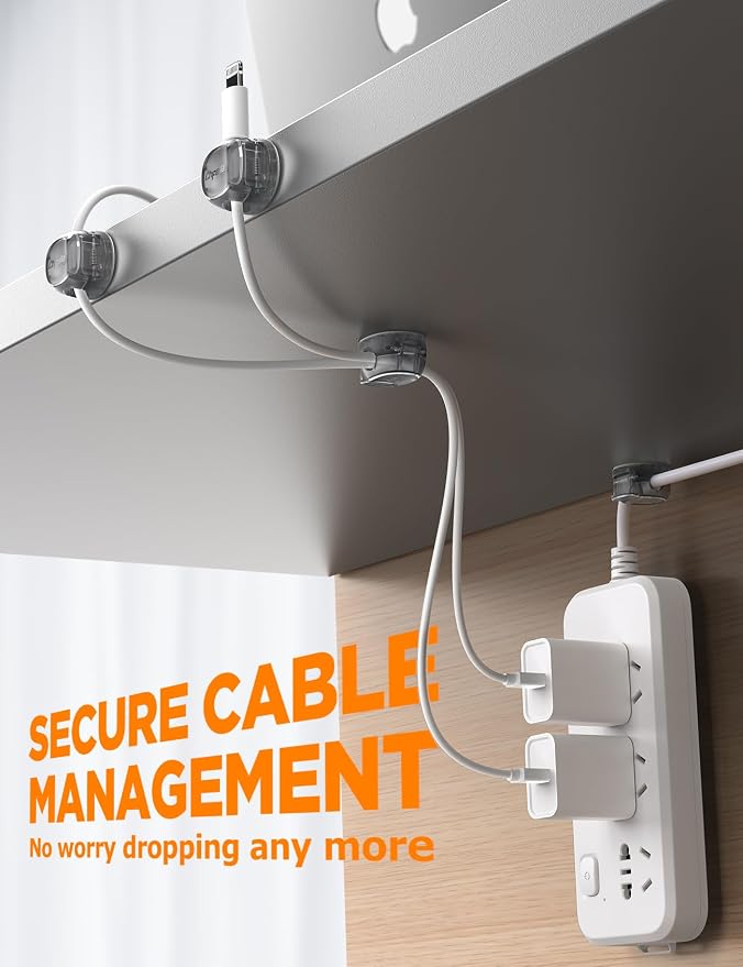 Chfeila 6 Pack Cable Clips, Dorm Room Essentials - Image 4