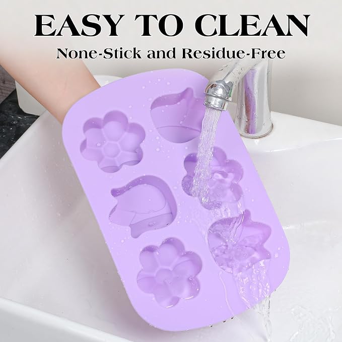 SJ Silicone Soap Molds 2 Packs, Tulip and Different Flower Shapes Soap Molds - Image 6