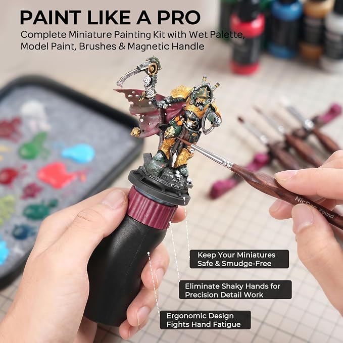 Nicpro All-In-One Miniature Painting Kit, 72 Colors Model Paint Set - Image 3