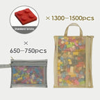 10 Pack Colored Mesh Zipper Pouch Bags, Double-Layer Nylon Puzzle Building - Image 3