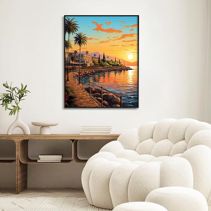 Paint by Numbers Kit for Adults, Sunset DIY Painting Kit, 16x20 Inch | Coastal - Image 6