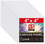 ESRICH Canvas Boards for Painting, 15 Pack Canvases 4x4 100% Cotton Small Paint by ESRICH